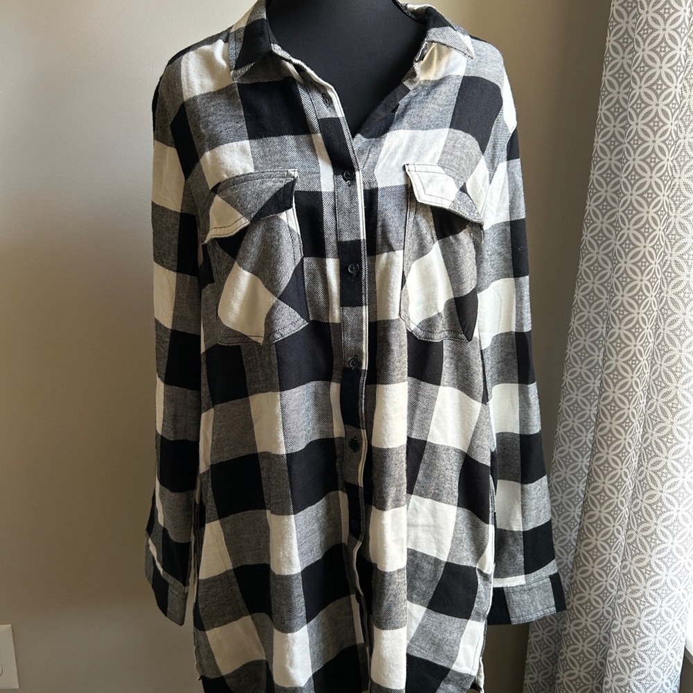 Como Vintage Monochrome Checkered Shirt